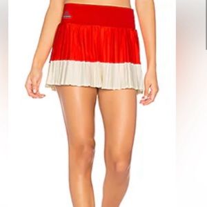 Adidas by Stella McCartney Red and Cream Mini Skirt